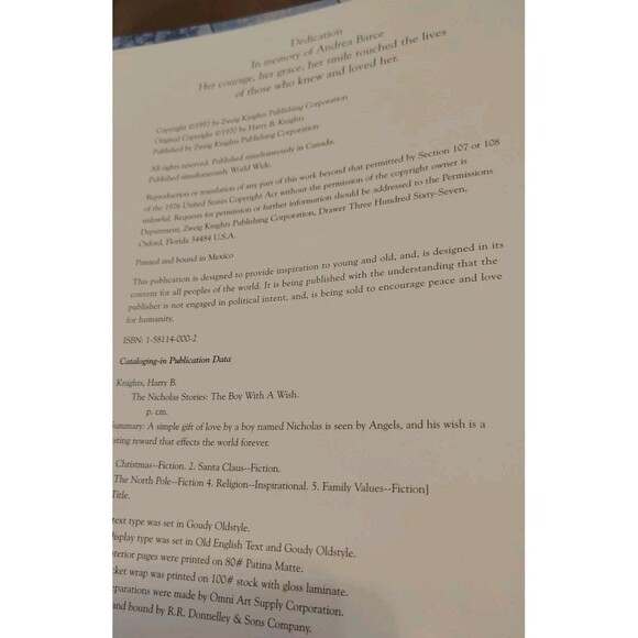 The Nicholas Stories The Boy With A Wish Book Limited 1st Edition Hardcover - Picture 3 of 4